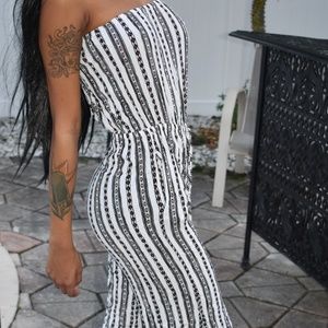 Cute strapless romper dress